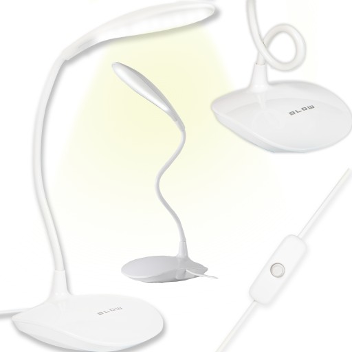 LED STOLNÁ LAMPA NOČNÁ SILA SILNÝ HUSÍ KRK FLEXIBILNÝ USB BIELY