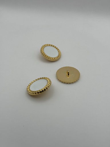 Okrúhly kovový gombík, zlato-biely, stred 27mm