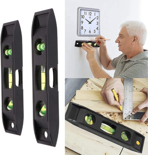 MAGNETICKÁ LEVEL 15CM 23CM ČIERNA sada 2 ks