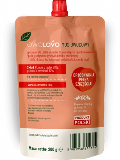 Owolovo broskyňová pena 200 g
