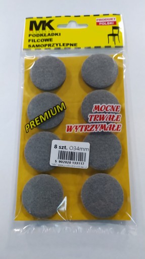 Šedé okrúhle plstené podložky 34 mm