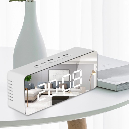 BUDÍK ELEKTRONICKÉ HODINY TEPLOMER ZRKADLO LED