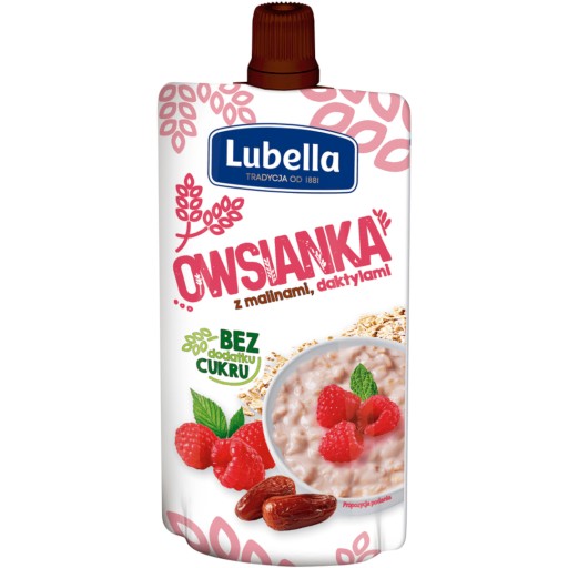 LUBELLA ovsená kaša s malinami a datľami 100g