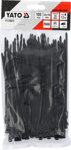 PLASTOVÉ SVIEČKY YATO, ČIERNA, 3,6 x 150 mm, 100 ks.