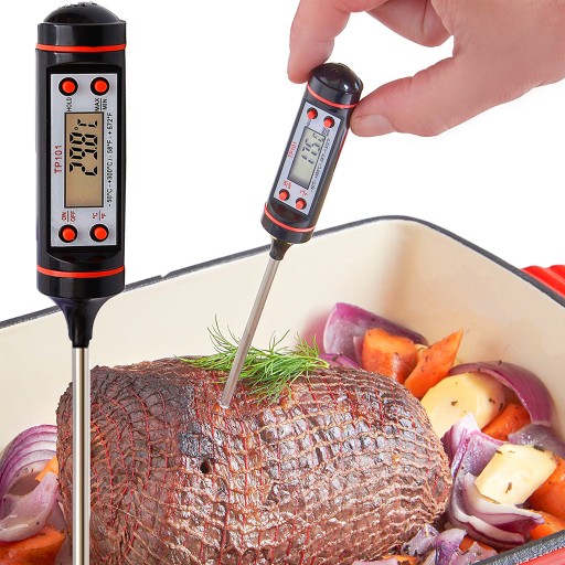 ELEKTRONICKÝ KUCHYŇSKÝ TEPLOMER LCD DISPLEJ MÄSOVÁ SONDA GRIL NA VÍNO