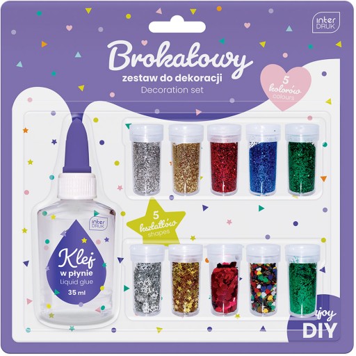 GLITTER UMELECKÝ SET LEPIDLÁ FLITRY GLITTER