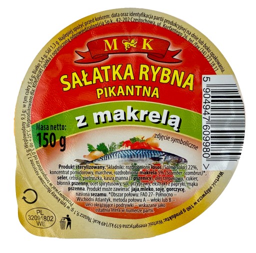 Pikantný rybí šalát s makrelou 150G MK