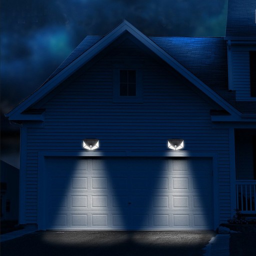 LED SVIETIDLO S POHYBOVÝM A SÚMRAKOVÝM SENZOROM SOLÁRNE 100LED NÁSTENNÉ SVÍTIDLO