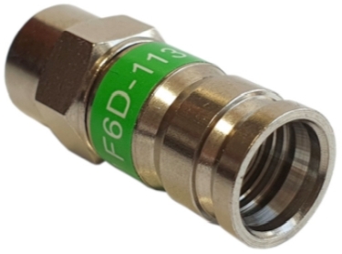 Zástrčkový kompresný konektor F 113 pre kábel RG 6 Kábel Zelený Zástrčka RG6 eF