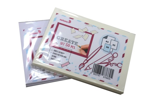 Farebný biely kartónový dekoračný papier A6 - 50 listov.