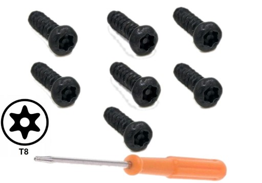 SADA 7X ČIERNA SKRUTKA + SKRUTKOVAČ T8 PRE XBOX ONE PAD