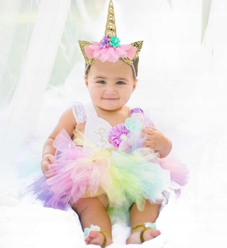 Čelenka UNICORN do vlasového rohového outfitu UNICORN plesová narodeninová oslava