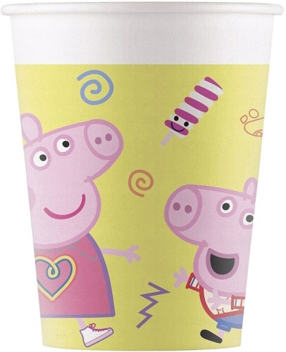 Peppa Pig papierové poháre, 200 ml, 8 ks.