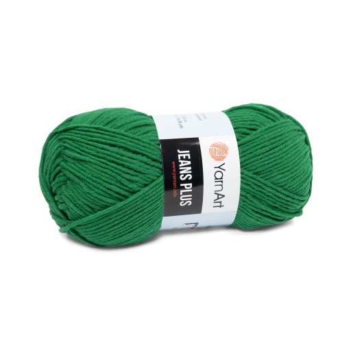 100g bavlnená akrylová priadza Jeans Plus 52 zelená