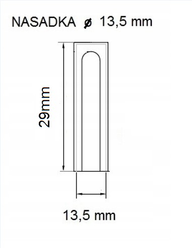 krytka závesu 13,5 mm 29 mm čierna
