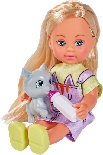 BÁBIKA EVI LOVE 12 CM S MAČIČKOU A FĽAŠOU MAČIČKA