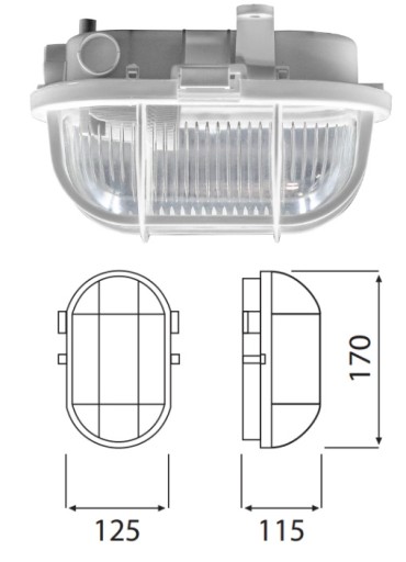 Svietidlo na dielenskú lampu v suteréne 40W E27 plastová sieťovina sivá