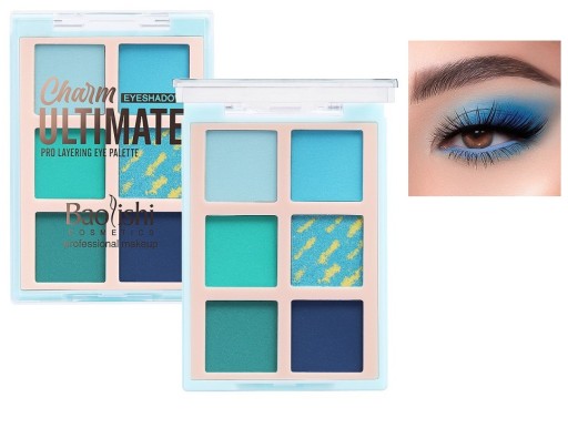 MAKEUP EYESHADOW PALETTE 6-farebná sada 3 ks
