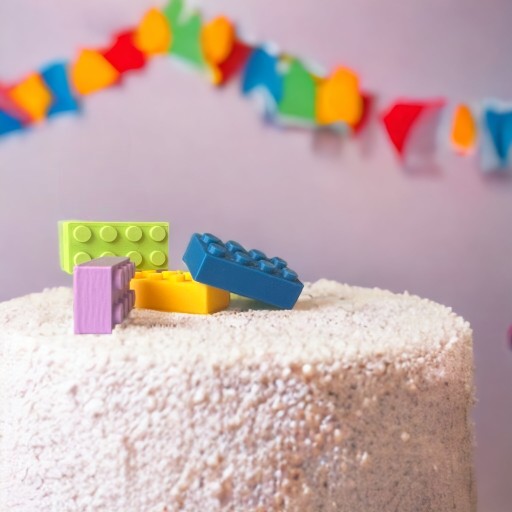 KAJAWIS Sada 6 kociek v štýle Lego 3D ozdoba na tortu EKO ozdoby na tortu