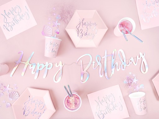 Happy Birthday Ružové narodeninové taniere 6 ks