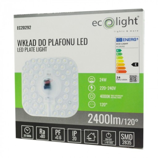 Vložka pre LED stropné svietidlo Ecolight 24W 4000K 2400lm EC20292