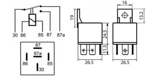 AUTORELÉ 4120 RL-40 30A 12V + RELÉ ZÁSUVKA AUTOMAT. DRL