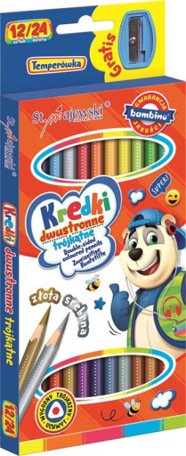 Bambino Trojuholníkové školské pastelky obojstranné 12=24