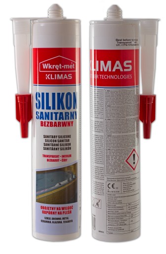 Vysokokvalitný bezfarebný sanitárny silikónový tmel Wkręt-met 310ml