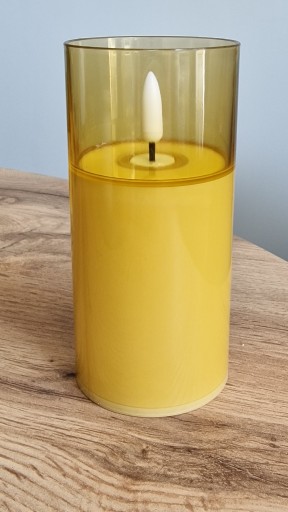 Led sviečka v puzdre, 9 cm vložka, tmavé sklo