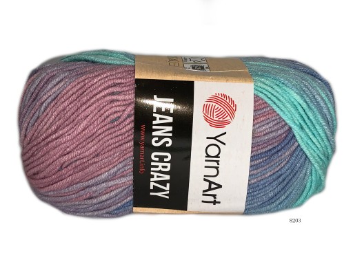 Jeans Crazy bavlna-akrylová priadza - YarnArt - 8203, 50 g, 160 m