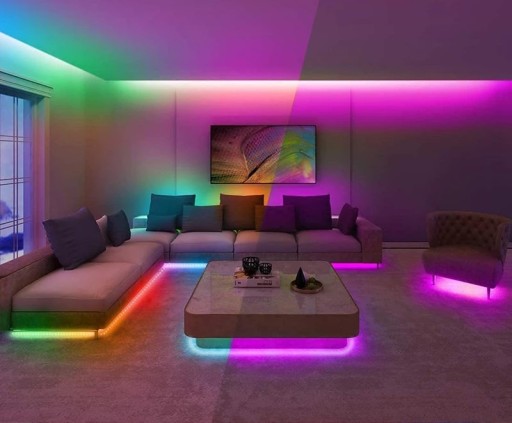 FAREBNÝ RGB LED PÁS 5M VODEODOLNÝ PÁS 2835 STOLNÝ SET + DIAĽKOVÉ OVLÁDANIE
