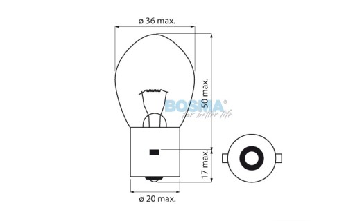 BOSMA 12V 35W žiarovka BA20s (5749)