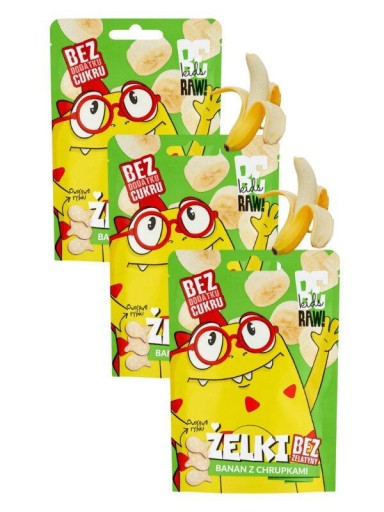 Zdravé gumičky s banánovou príchuťou bez cukru, bez želatíny, Vegan Purella 3x35g