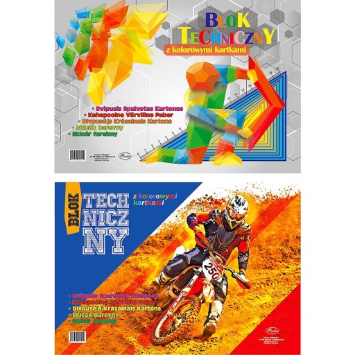 A3 farebný technický blok do školy, 8 listov