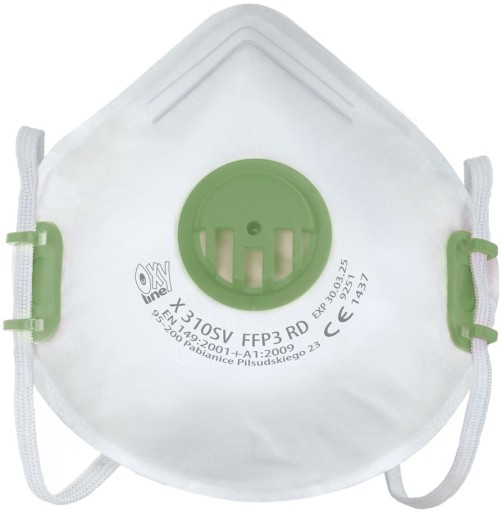 Protiprachová polomaska triedy P3 Oxyline X 310 SV FFP3 R D