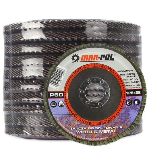 KOTOUČ KLAPAČKA 125 mm P60 MAR-POL 10 KS