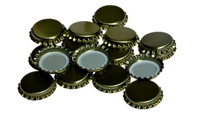 viečka na pivné fľaše, zlaté, 100 ks, 26 mm