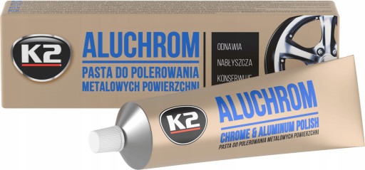 K2 ALUCHROM LEŠTIACA PASTA NA LEŠTENIE KOVOV, CHROMU, HLINÍKA, automobilov, 120g
