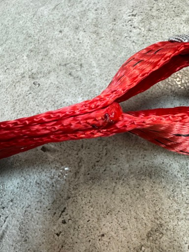Popruh, orezaný 4T/45cm/50mm, vystužený transportným pásom, červený G0G0