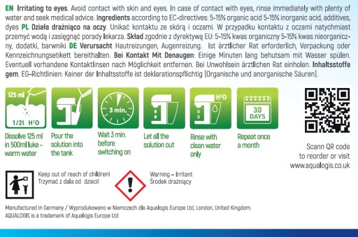 Odstraňovač vodného kameňa pre kávovary Delonghi, Philips, Jura - Aqualogis Verde 1L