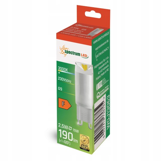 Teplá G9 SMD LED žiarovka 190lm 2,5W KERAMICKÁ