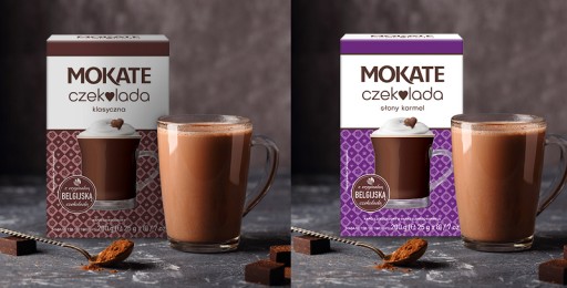 Klasická súprava nápojov z čokolády a slaného karamelu 2x200g Mokate