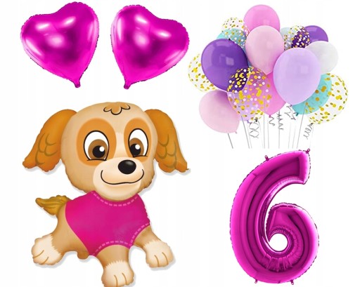 Mini fóliový balónik Skye Paw Patrol, na paličke, 35 cm