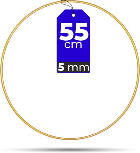 Kovová obruč ZLATÁ MATNÁ 55 cm 5 mm VEĽMI PEVNÁ