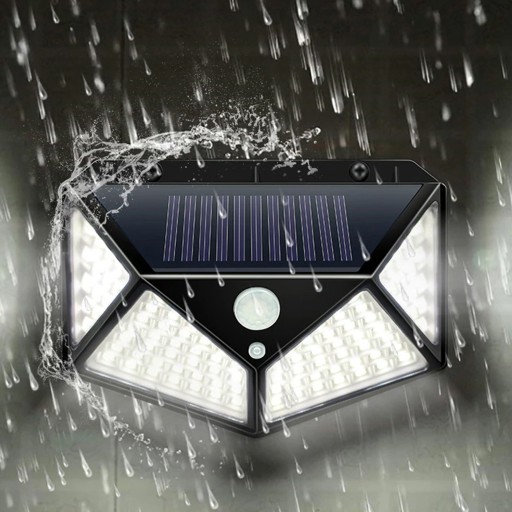 SOLÁRNA LAMPA 100LED SO SNÍMAČOM POHYBU A SÚMRAK HALOGÉN