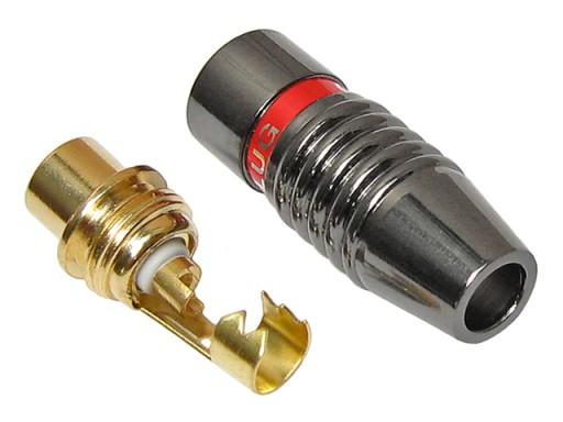 RCA/CINCH zásuvka na kábel, pozlátený HQ TITAN, 2 ks