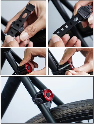 VÝKONNÉ LED ZADNÉ BICYKLE SVETLO, okrúhle, VODEODOLNÉ
