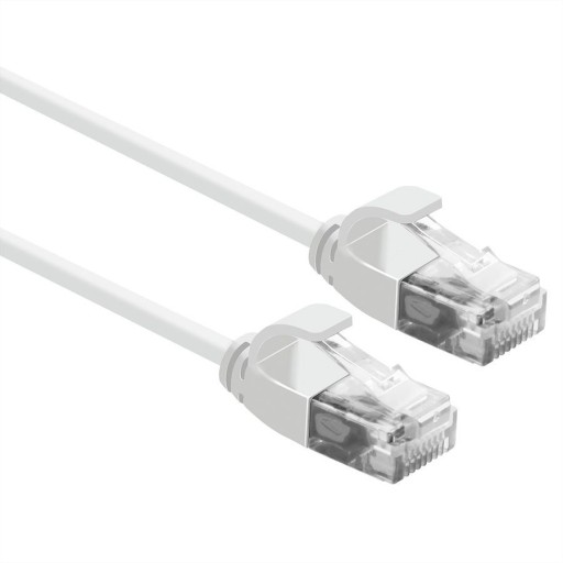 Patchcord UTP kat.6A LSOH, tenký, biely, 0,5 m