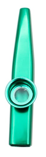 Zelený METAL KAZOO - píšťalka, jedinečný nástroj, flauta.