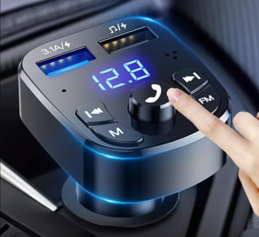 FM BLUETOOTH VYSIELAČ USB 3.1A QC 3.0 NABÍJAČKA